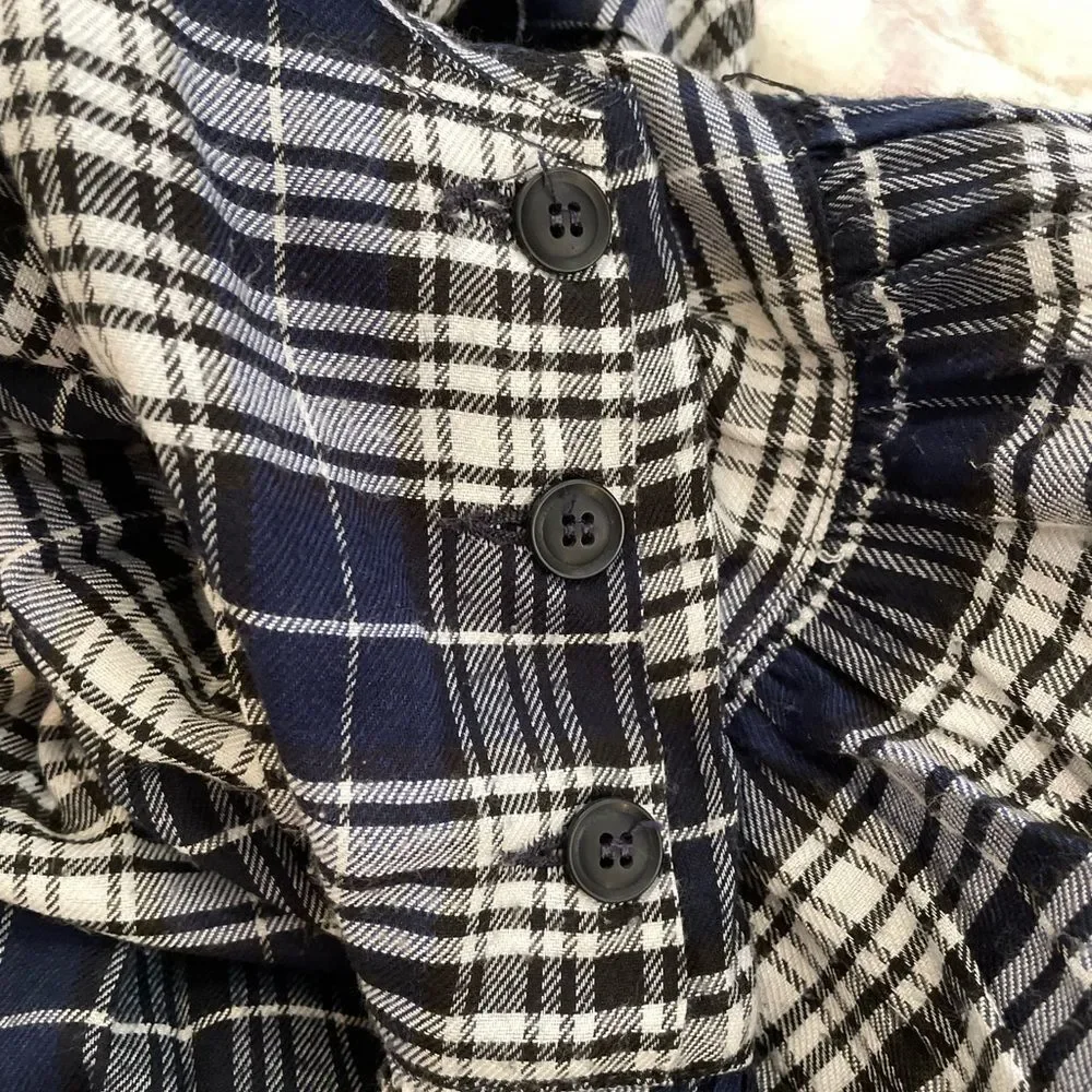 Vintage Forenza Blue Plaid “Sportswear” Pinafore dress from the 90’s. Sz L - Picture 5 of 5